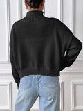 Heart Turtleneck Long Sleeve Sweater - Trendsi - Flyclothing LLC