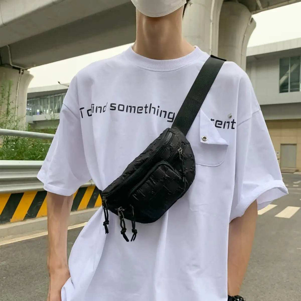 Checkered Adjustable Strap Nylon Crossbody Bag - Trendsi - Flyclothing LLC