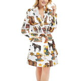 Baha Ranch Vintage Cowboy Collage Western Women's Robe - Baha Ranch Western Wear - Flyclothing LLC