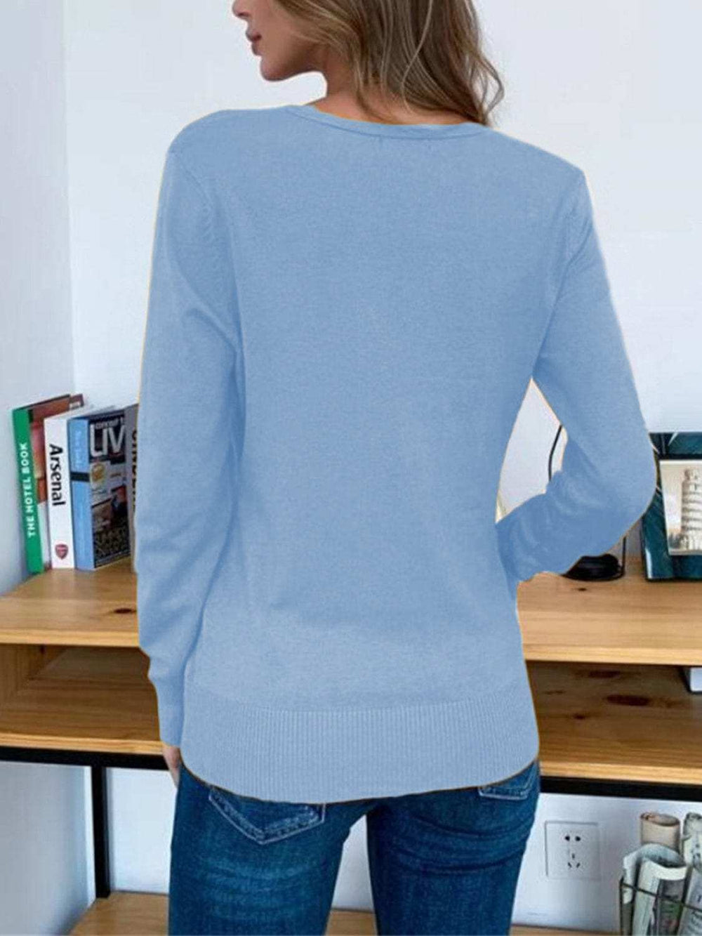 Button Up Long Sleeve Cardigan - Trendsi - Flyclothing LLC