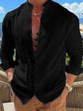 Men's Full Size Button Front Long Sleeve Shirt Plus Size - Trendsi - Flyclothing LLC