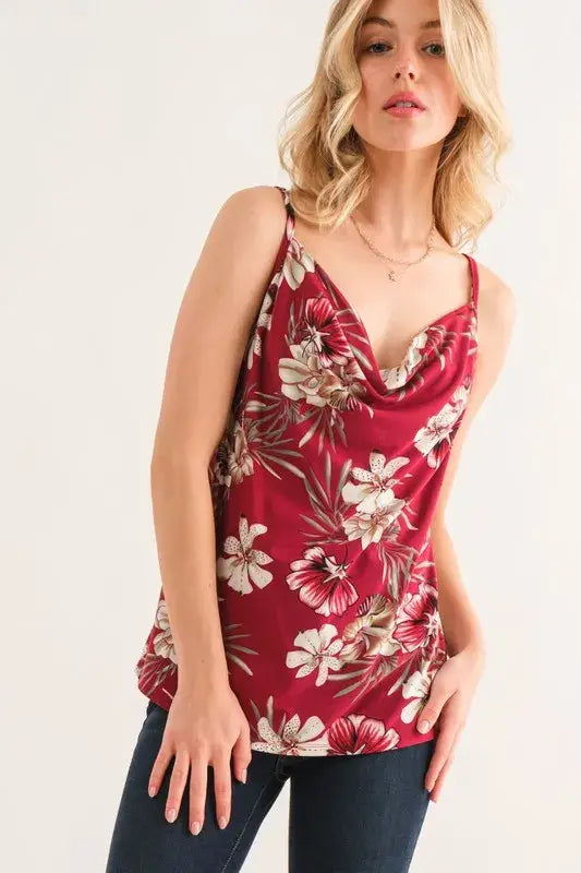 And The Why Floral Printed Casual Tank Top - Trendsi - Flyclothing LLC