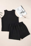 Round Neck Sleeveless Top and Shorts Set - Trendsi - Flyclothing LLC