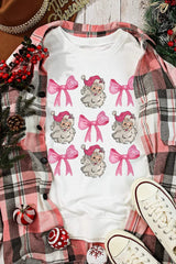 Santa & Bow Graphic Long Sleeve Sweatshirt - Trendsi - Flyclothing LLC