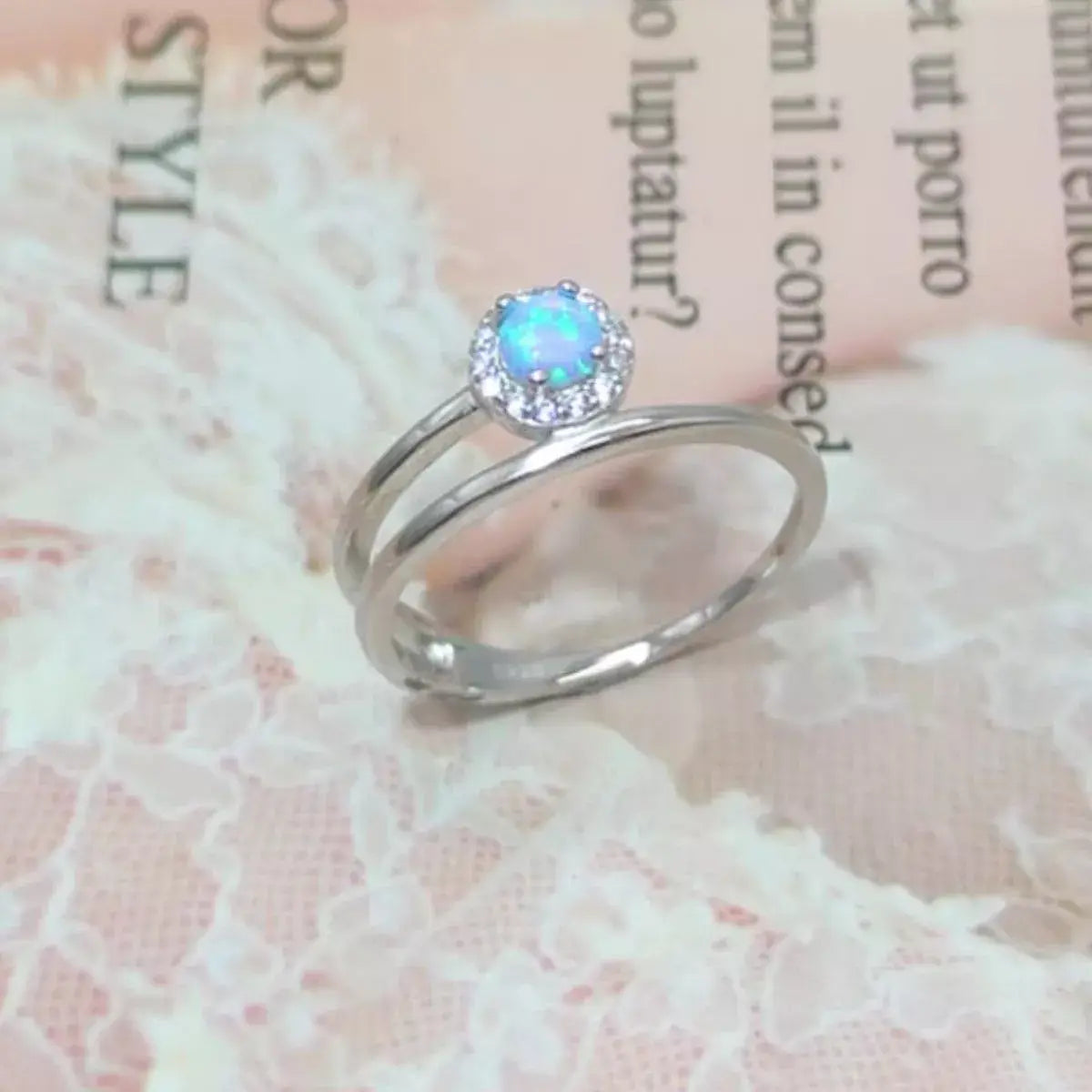 925 Sterling Silver Opal Ring - Trendsi - Flyclothing LLC
