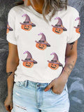 Sequin Pumpkin Witch Halloween Tee - Trendsi - Flyclothing LLC