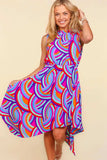 Haptics Full Size Mock Neck Sleeveless Printed Dress - Trendsi - Flyclothing LLC