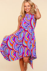 Haptics Full Size Mock Neck Sleeveless Printed Dress - Trendsi