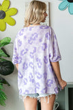 HOPELY Print Waffle Oversized T-Shirt - Trendsi - Flyclothing LLC