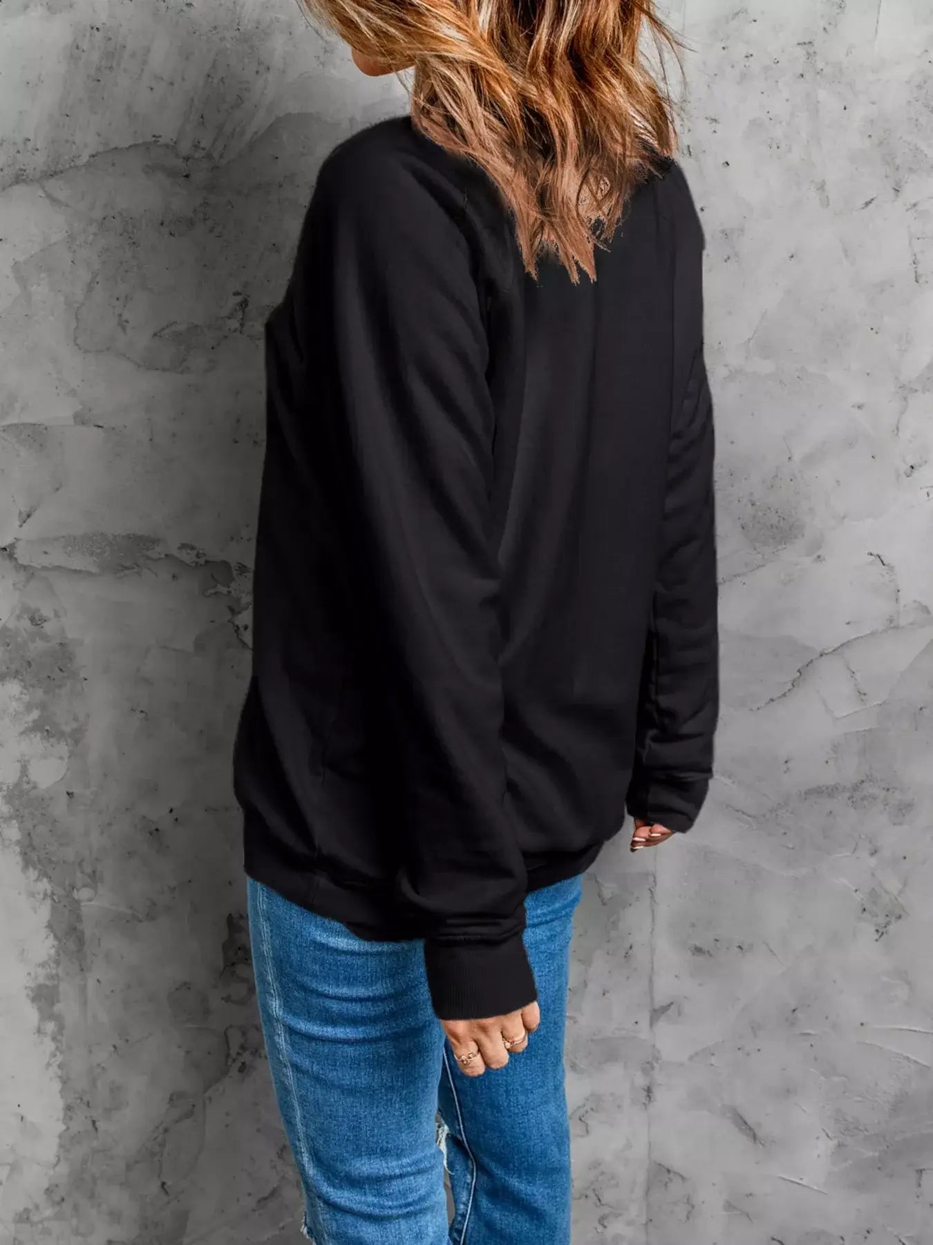 Feeling Spooky Halloween Embroidered Sweatshirt - Trendsi - Flyclothing LLC