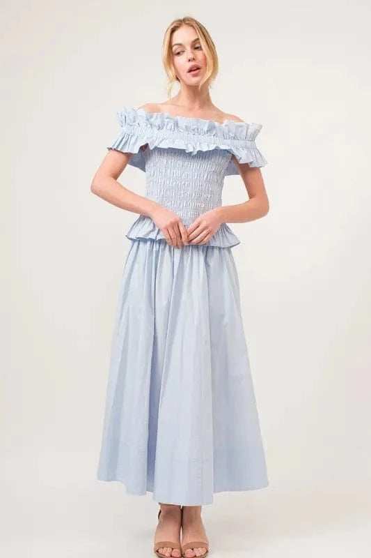 And The Why A-line Flowing Elastic Back Midi Skirt - Trendsi - Flyclothing LLC