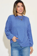 Basic Bae Full Size Ribbed Round Neck Long Sleeve T-Shirt - ShopBasicbae - Flyclothing LLC