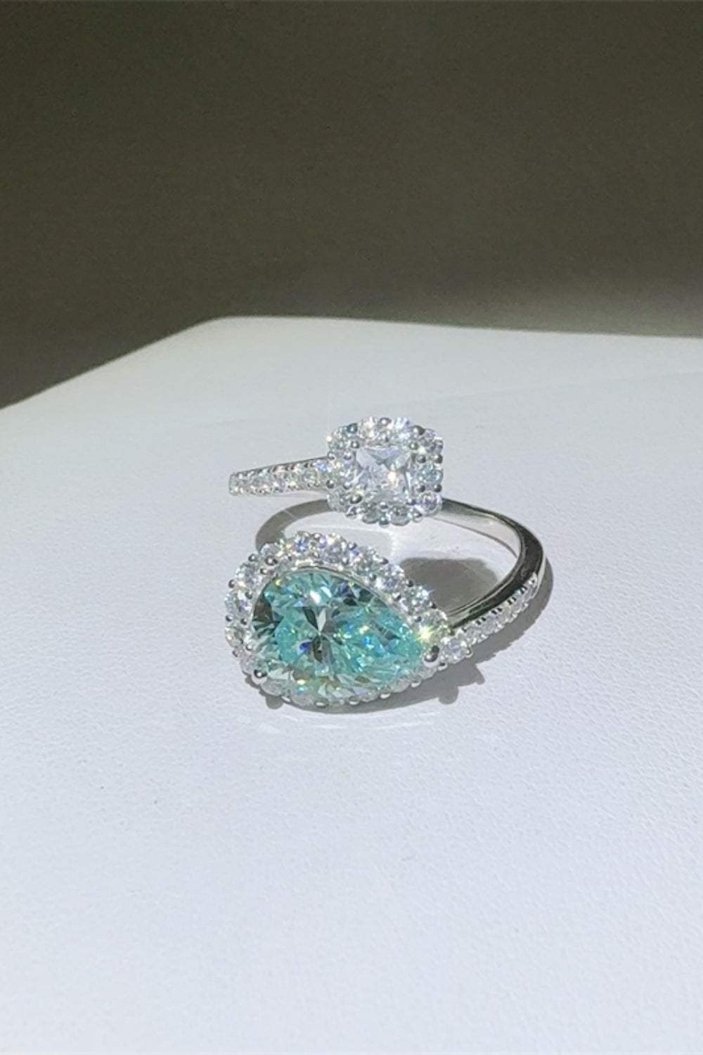 2 Carat Moissanite 925 Sterling Silver Bypass Ring - Trendsi - Flyclothing LLC