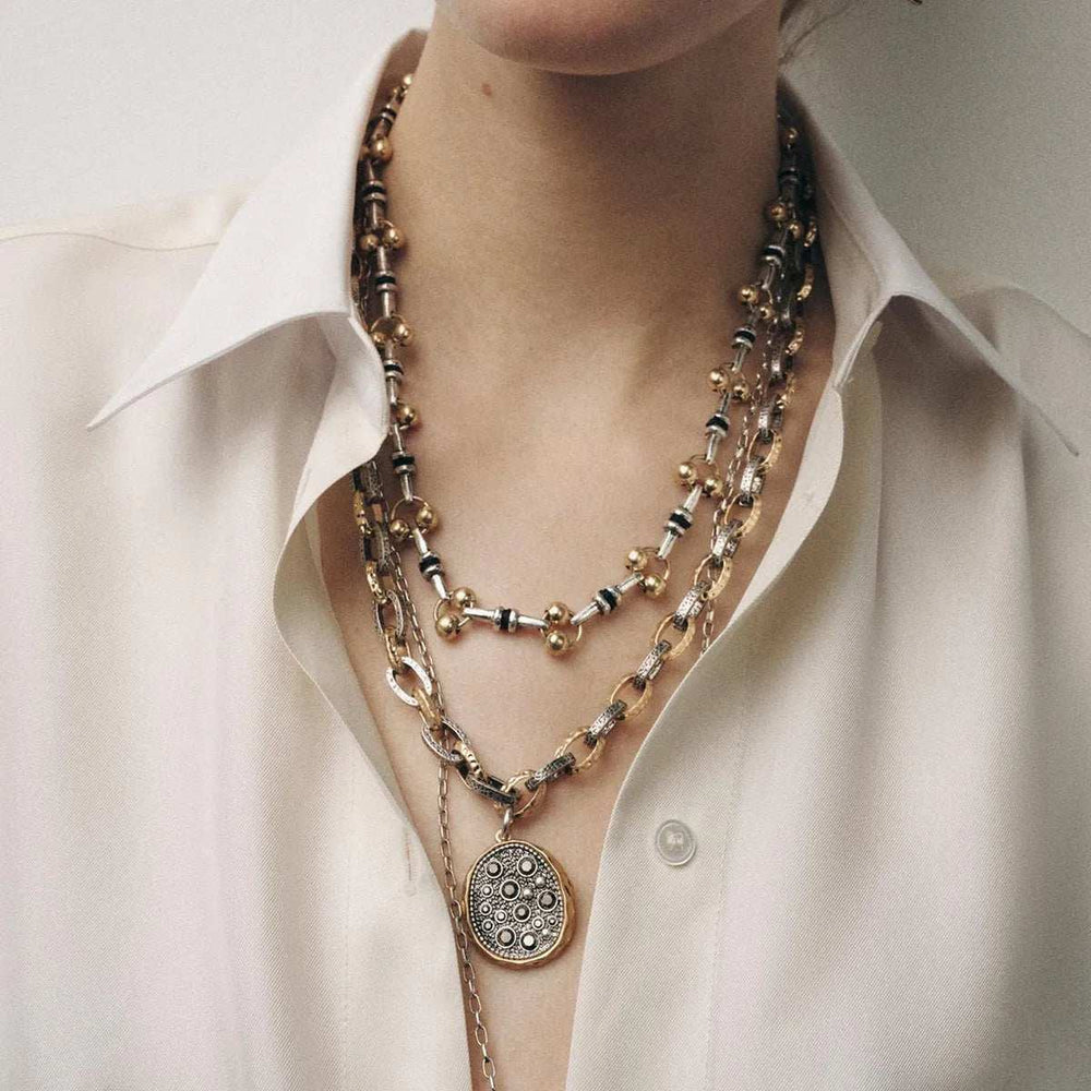 3 Piece Stainless Steel Pendant Necklace - Trendsi - Flyclothing LLC