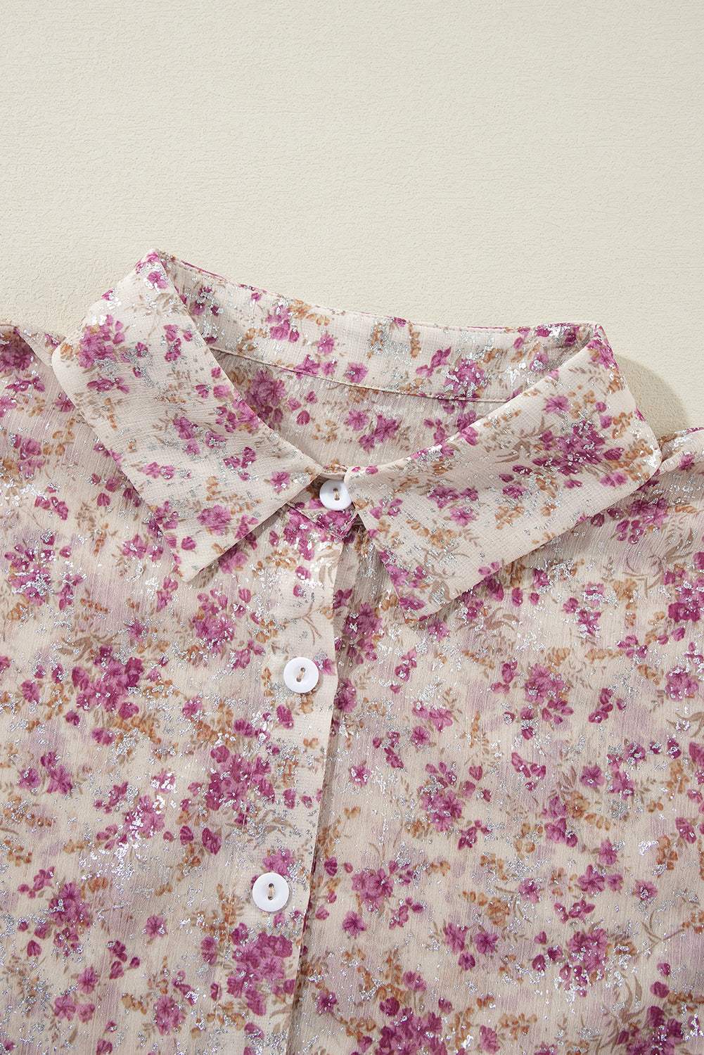 Printed Collared Neck Long Sleeve Shirt - Trendsi - Flyclothing LLC