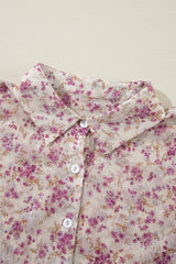 Printed Collared Neck Long Sleeve Shirt - Trendsi - Flyclothing LLC