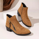 Point Toe Block Heels Boots - Trendsi - Flyclothing LLC