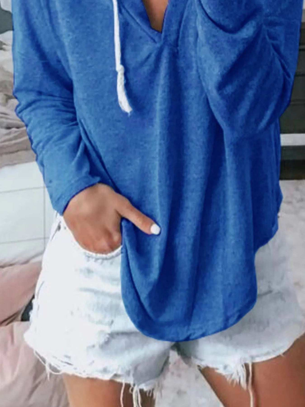 Full Size Drawstring Long Sleeve Hoodie Plus Size - Trendsi - Flyclothing LLC