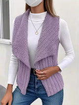 Cozy Fleece Open Front Vest Coat - Trendsi - Flyclothing LLC