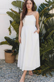 Stripe Square Neck Cami Dress with Pockets - Trendsi