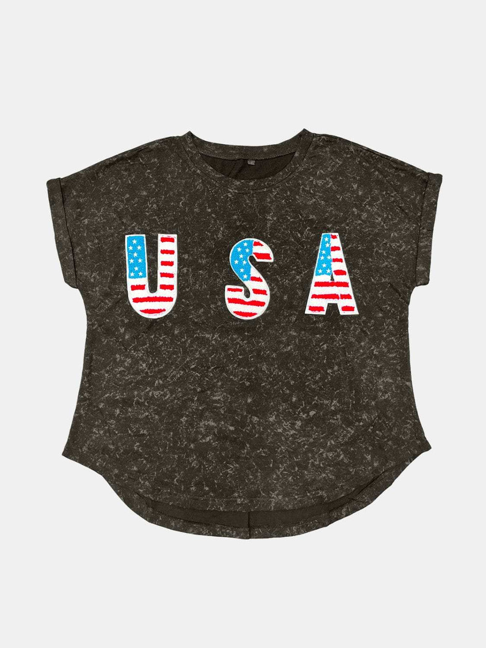 USA Round Neck Short Sleeve T-Shirt - Trendsi - Flyclothing LLC