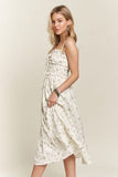 ADORA Smocked Floral Sweetheart Neck Cami Dress - Trendsi