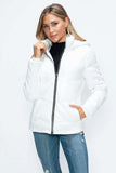How Dare U Pocketed Zip Up Puffer Jacket with Removable Hood - Trendsi - Flyclothing LLC
