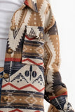 Geometric Button Up Long Sleeve Jacket - Trendsi