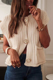 Button Down Sweater Vest with Pockets - Trendsi - Flyclothing LLC