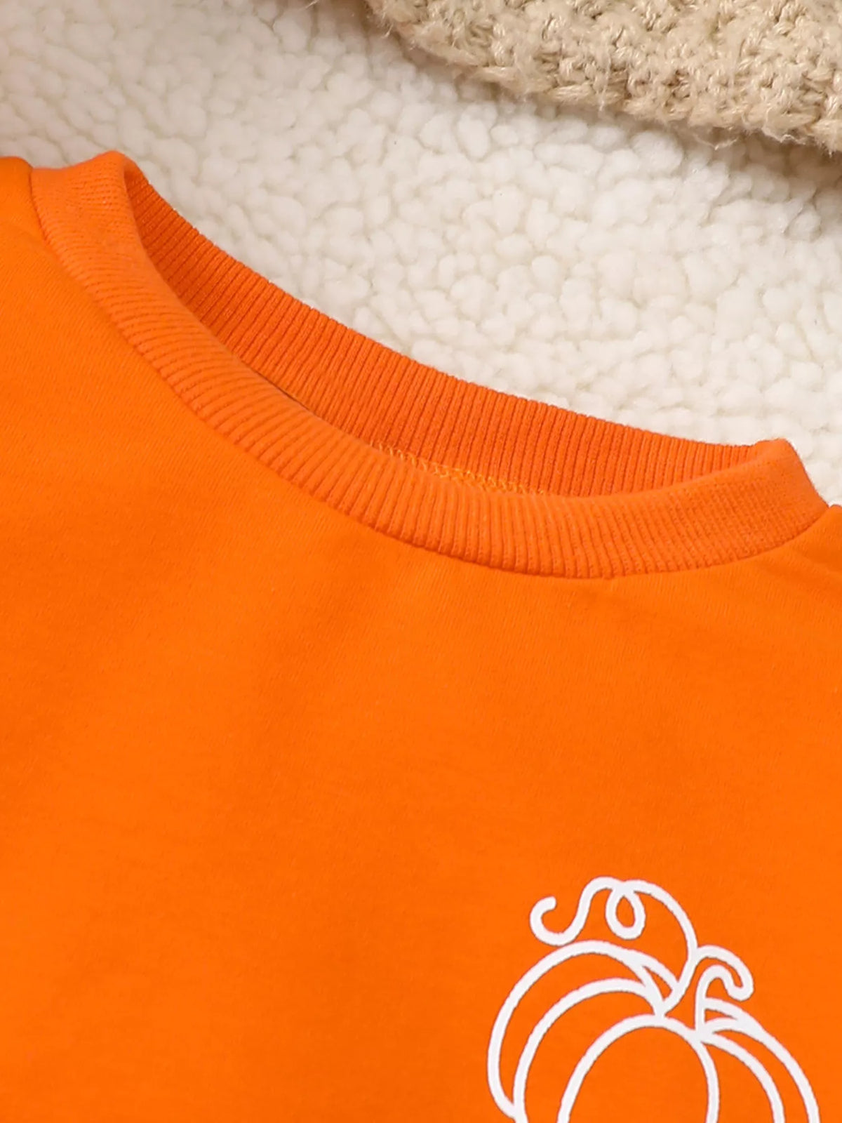 Children's Halloween Pumpkin Print Long Sleeve Sweatshirt and Pants Set - Trendsi - Flyclothing LLC
