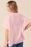 BiBi Sequin Bow Patch Short Sleeve T-Shirt - Trendsi - Flyclothing LLC