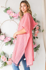 Cotton Bleu by Nu Label Tassel Hem Hooded Cover Up - Trendsi