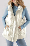 Pocketed Textured Zip Up Vest Coat - Trendsi - Flyclothing LLC