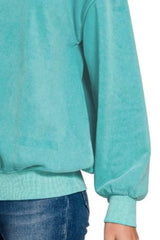 Zenana Soft Fleece Pigment Dye Round-neck Sweatshirts - Trendsi - Flyclothing LLC