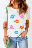 Football Round Neck Short Sleeve T-Shirt - Trendsi - Flyclothing LLC