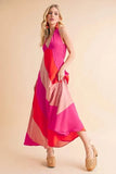 Aemi+Co Color Block Sleeveless Maxi Dress - Trendsi