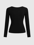 Round Neck Long Sleeve T-Shirt - Trendsi