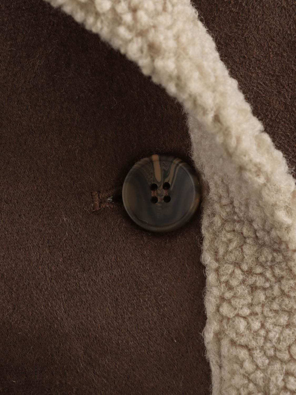 Fuzzy Collared Neck Long Sleeve Jacket - Trendsi - Flyclothing LLC