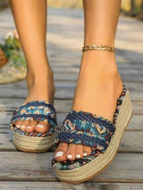 Geometric Open Toe Platform Sandals - Trendsi - Flyclothing LLC