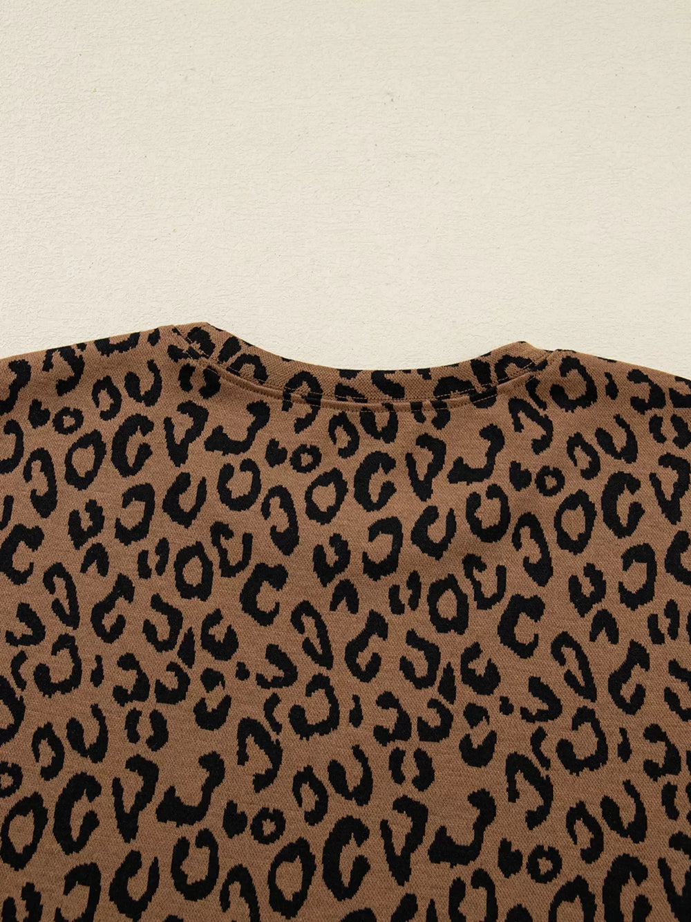 Striped Trim Leopard Long Sleeve Top Drawstring Pant Set - Trendsi - Flyclothing LLC