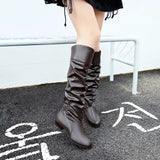 Slouch Block Heel Boots - Trendsi - Flyclothing LLC
