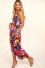 Haptics Pocketed Floral Round Neck Sleeveless Midi Dress - Trendsi - Flyclothing LLC