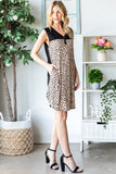 Heimish Full Size Sleeveless Animal Print Mini Dress - Trendsi