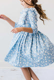 Bluebell 3/4 Sleeve Ruffle Twirl Dress - Mila & Rose ® - Flyclothing LLC