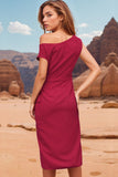 Tied Single Shoulder Short Sleeve Dress Trendsi