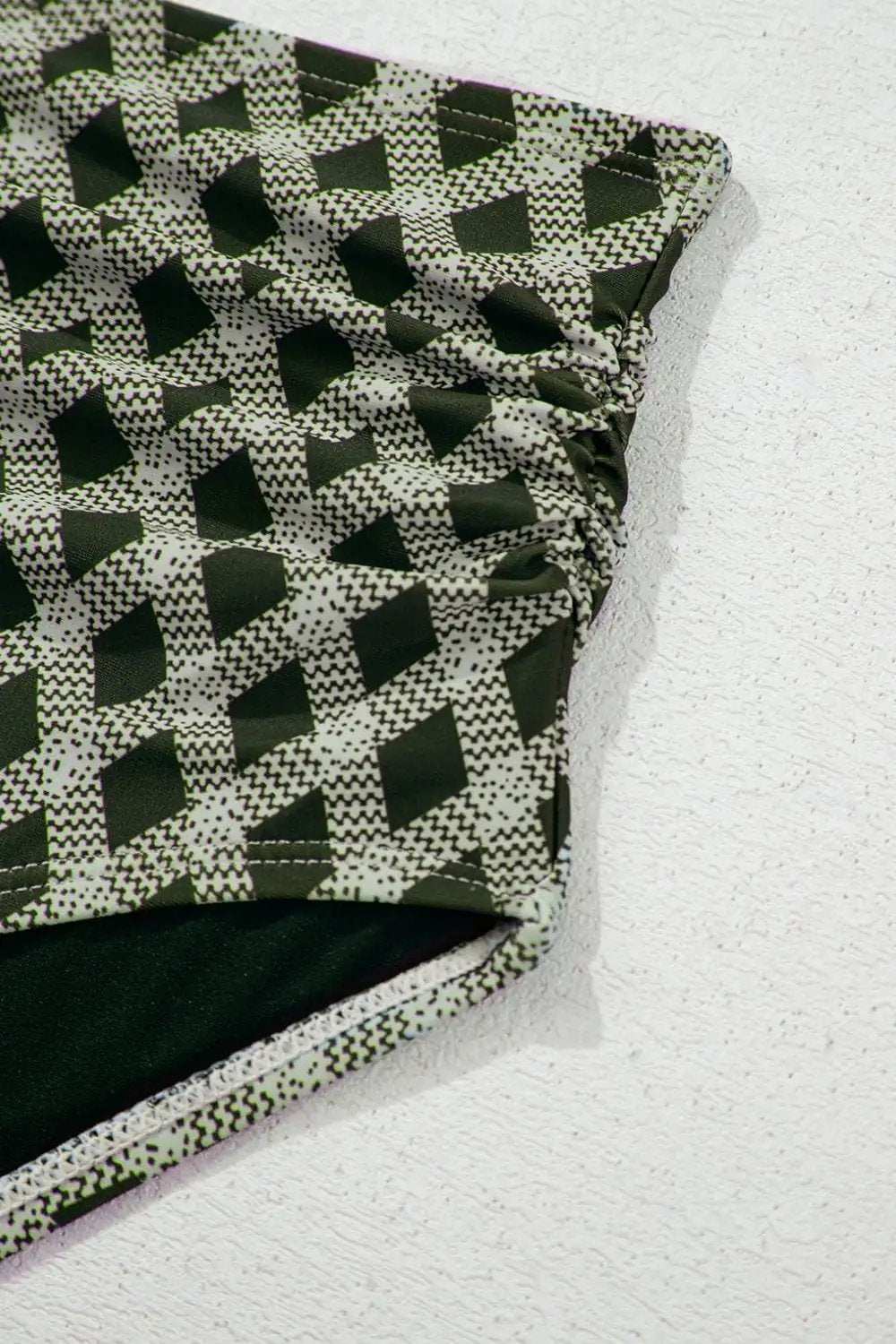 Dotted Mesh Plaid Patchwork High Waisted Swim Set - Trendsi - Flyclothing LLC