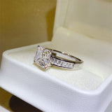 3 Carat Moissanite 925 Sterling Silver Square Shape Ring - Trendsi