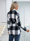 Plaid Button Up Long Sleeve Shacket - Trendsi