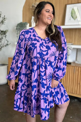 Double Take Full Size Printed Ruffle Hem Dress with Pocket - Trendsi - Flyclothing LLC