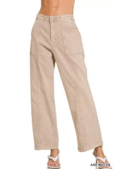 Zenana Straight Leg Utility Pocket Jeans - Trendsi - Flyclothing LLC